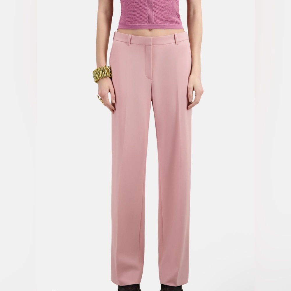 NEW THE KOOPLES Women’s Wool-Blend Suit Trousers Pink Size 28 x 32 (TG 34)